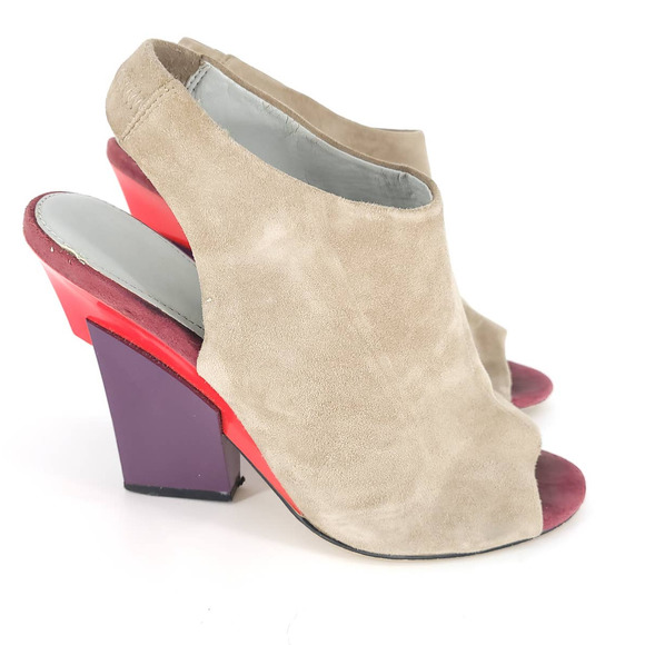 Calvin Klein Shoes - Calvin Klein Gilliane Suede Shooties Sling Back Heels Shoes Women's Size 8M